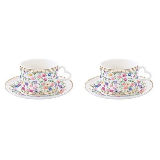 Porcelánová sada šálků s podšálky na kávu/čaj Mon Amour 240 ml, Easy Life