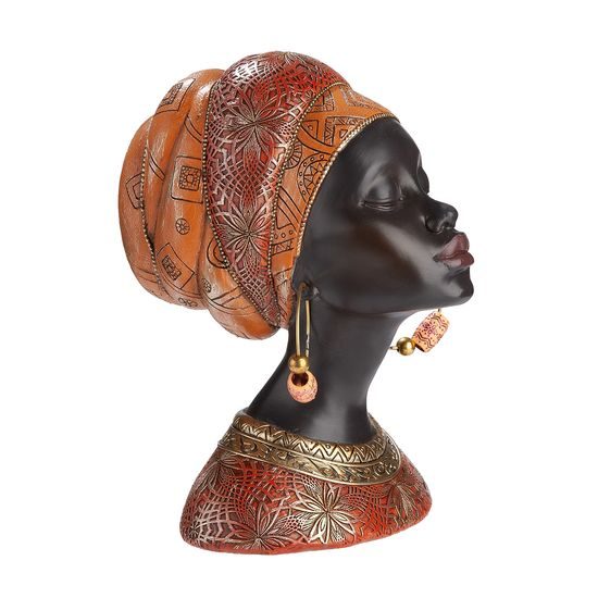 Dekorace figura hlava Afričanka Kiana, 19,5x15,5x23 cm