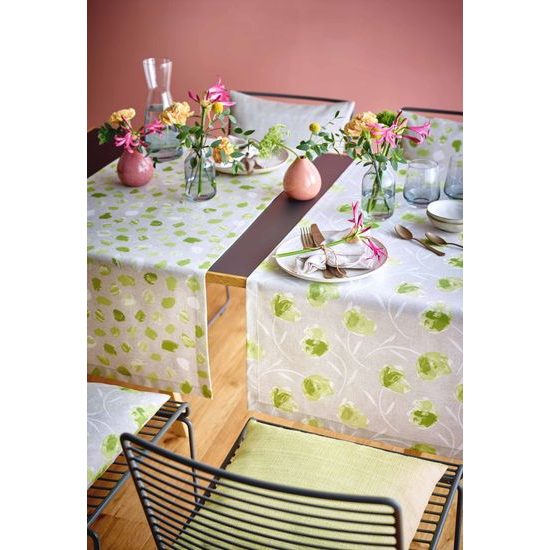 Běhoun na stůl Tulipano zelený 50x140 cm, Sander