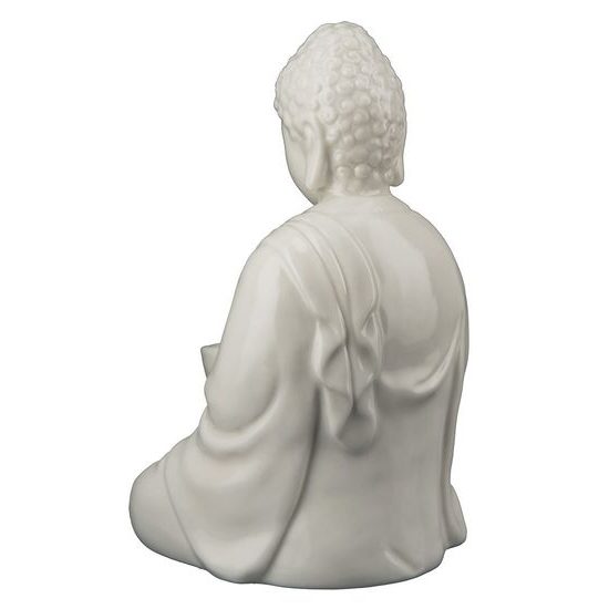 Porcelánová dekorace Buddha bílý, 7x11 cm