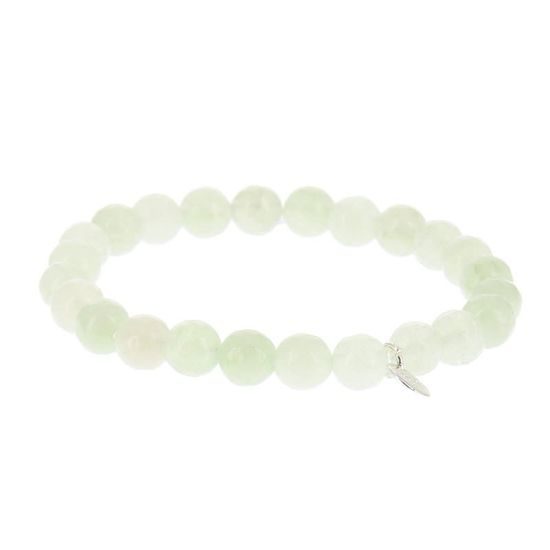 Náramek s přírodními kameny světle zelený 6-8mm 1ks, 18 cm