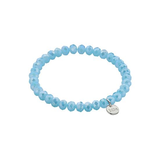 Náramok so sklenenými kryštálmi modrý 3-8mm 1ks, 18 cm