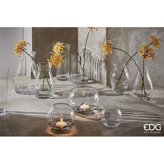 Skleněná váza Nida Optic Sfera čirá, 12,5x15 cm