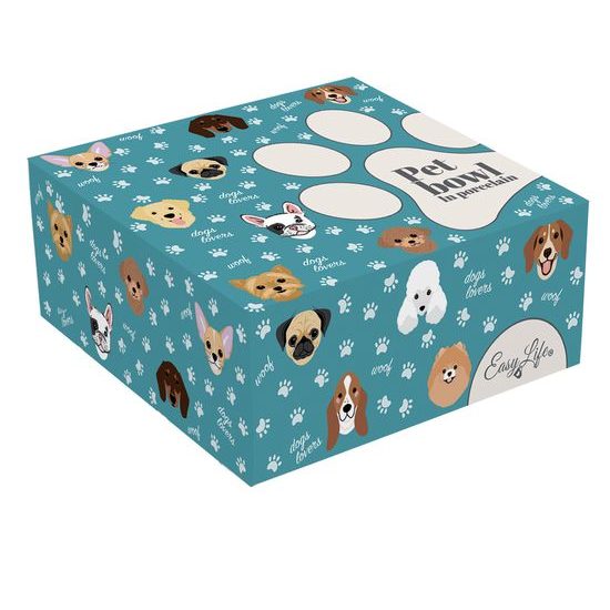 Porcelánová miska pro psa 15,5cm Dogs Family v dárkovém balení, Easy Life