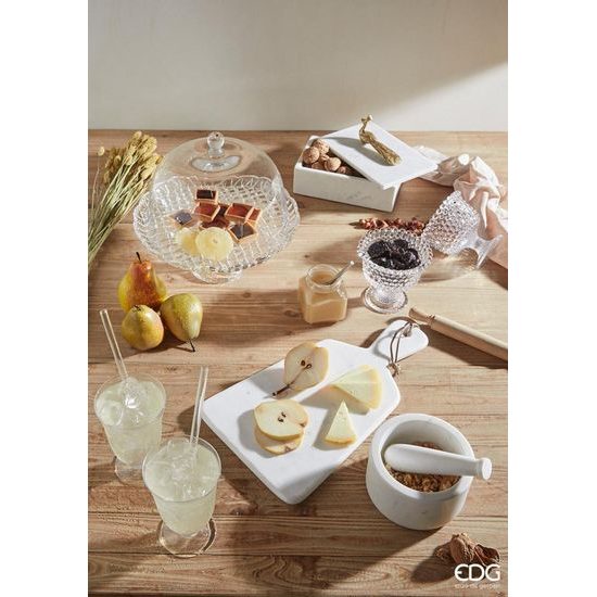 Sklenený podnos na tortu s poklopom, 29x31 cm