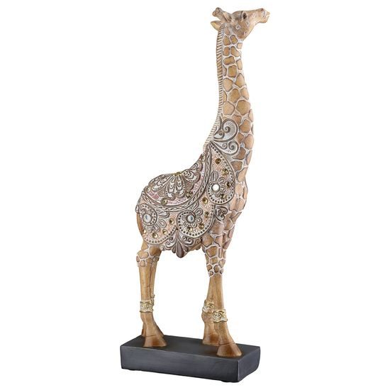 Dekorace figura žirafa Elody hnědá, 5x10,5x30,5 cm