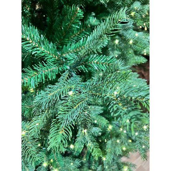 Vianočný umelý stromček s LED osvetlením a kovovým stojanom, 132x180 cm