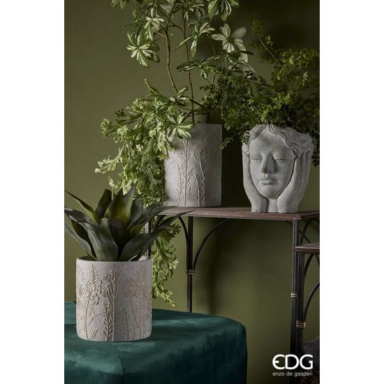 Betónová váza hlava ženy, 24x21 cm