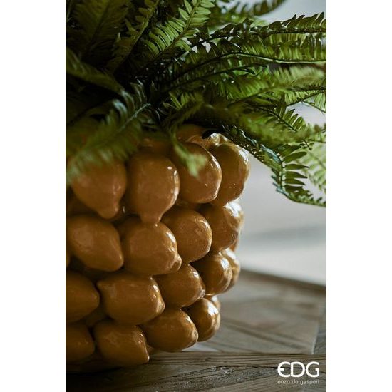 Keramická váza/kvetináč Chakra Lemon žltá, 24x42 cm