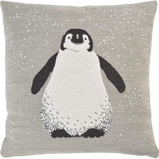 Potah na polštář Ping s tučňákem šedý 45x45cm, Sander