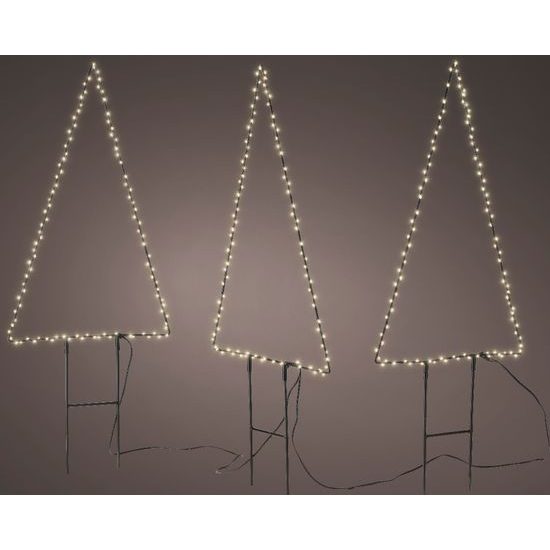 Vánoční dekorace strom na zapíchnutí do květináče 330 LED 3ks, 60x32x47 cm