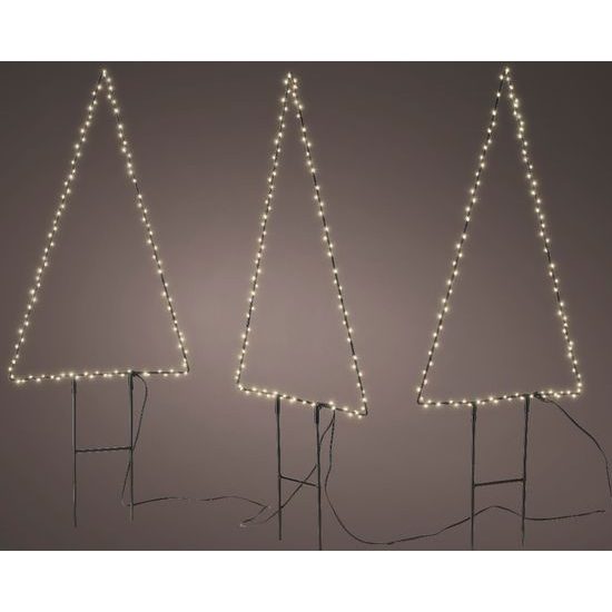Vianočná dekorácia strom na zapichnutie do kvetináča 330 LED 3ks, 60x32x47 cm