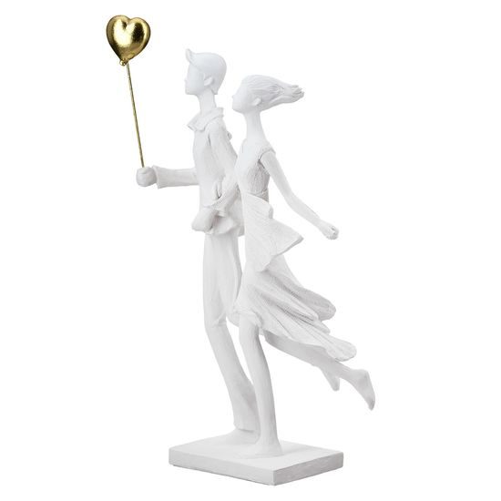 Dekorace figury zamilovaný pár s balónky, 9x17x31 cm