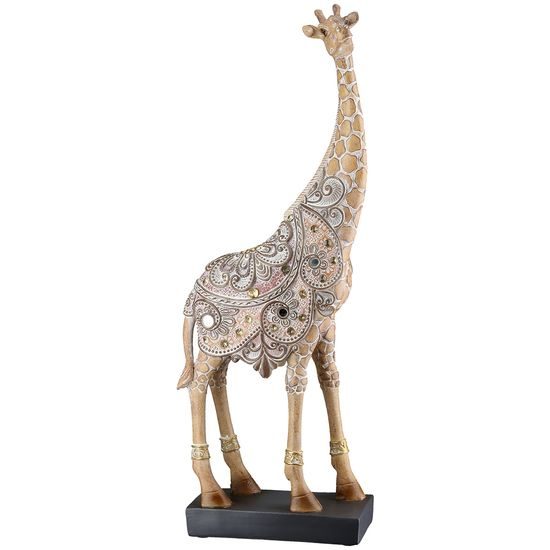 Dekorace figura žirafa Elody hnědá, 6x12,5x35,5 cm