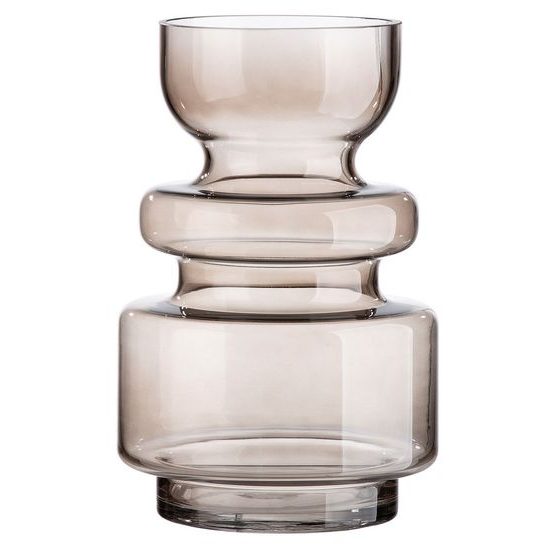 Skleněná váza Chazia hnědá, 17x17,5x25,5 cm