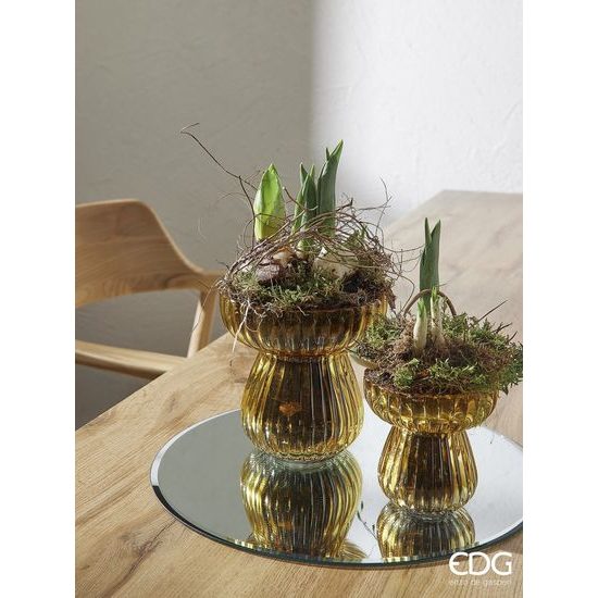 Jarná sklenená váza Bifold 1ks, 15,5x15 cm