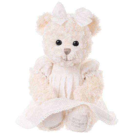 Plyšový medvídek Selma v šatech bílý, 50 cm
