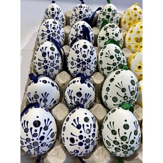 Ručně malované velikonoční vejce děravé na zavěšení, 1ks