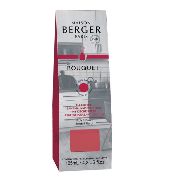 Maison Berger Paris - Aroma difuzér CUBE, Proti zápachu z kuchyně – svěží květinová vůně, 125 ml
