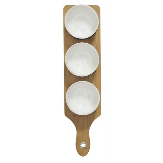 Servírovací misky na dřevěném podnosu World of party 37x9cm, Easy Life