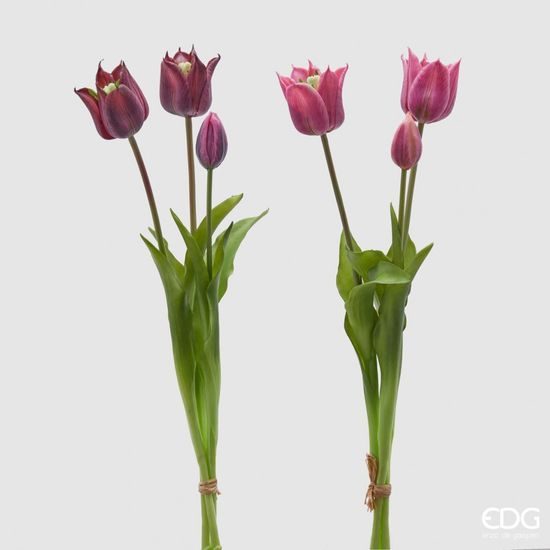 Umelá kvetina zväzok tulipánov fialový 1ks, 48 ​​cm