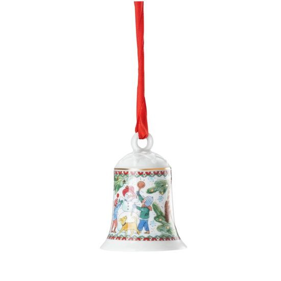 Vianočná porcelánová ozdoba na stromček Zvonček Vianočné radovánky 7 cm, Rosenthal