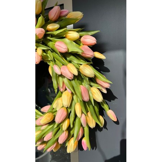 Umělá květina svazek tulipánů 5ks růžový, 31 cm