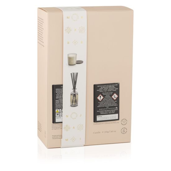 Max Benjamin - Dárková sada aroma difuzér 150ml + svíčka French Linen Water 210g