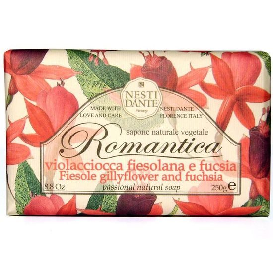 Nesti Dante - Romantica Karafiát s fuchsií přírodní mýdlo, 250g