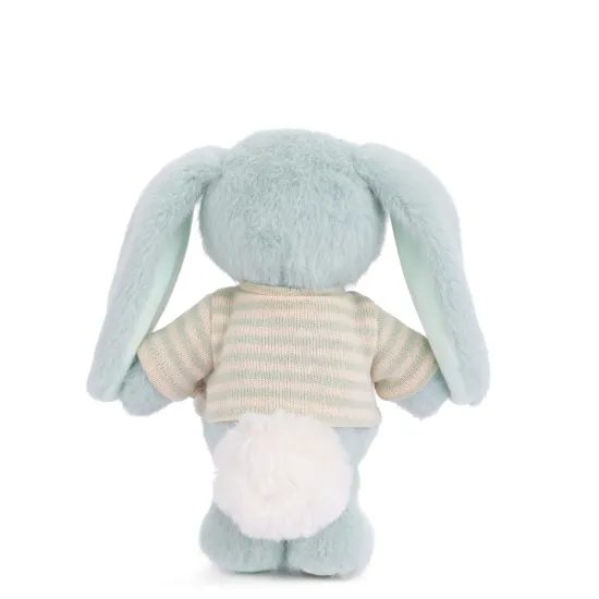 Plyšový zajíček v triku Bouncy Bunny modrý, 15 cm