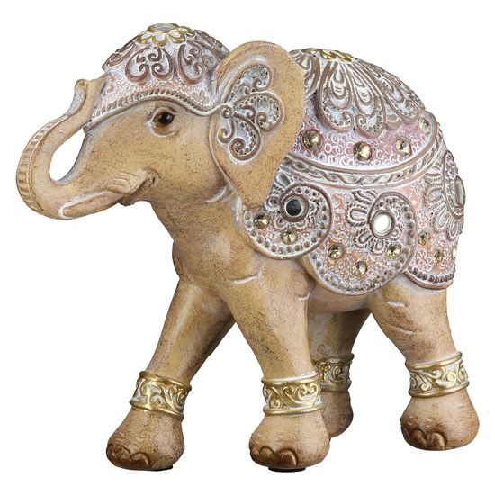 Dekorace figura slon Elody hnědý, 5x15x13 cm