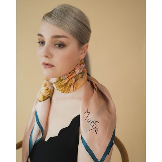 Hodvábna šál Spring 40x160cm, Alfons Mucha