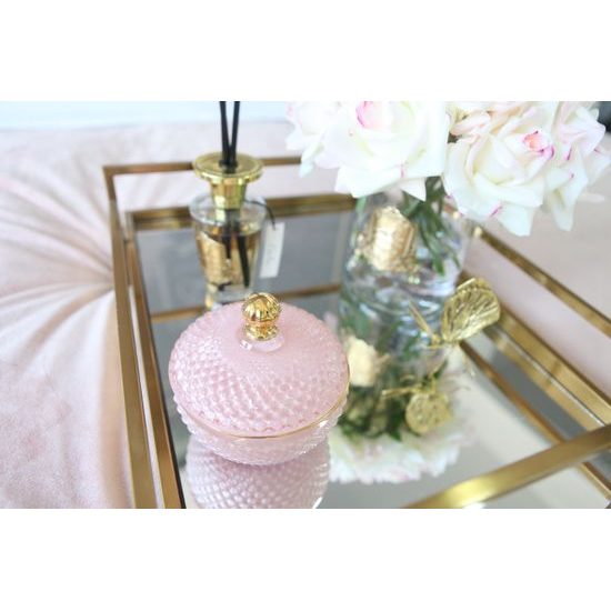 Côte Noire - Round Art Deco sviečka Pink & Gold, Ružové šampanské