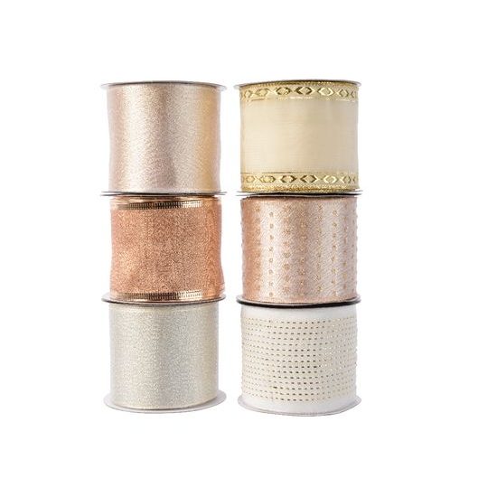 Vánoční stuha na dárky 1ks, 270x6,3x0.01 cm