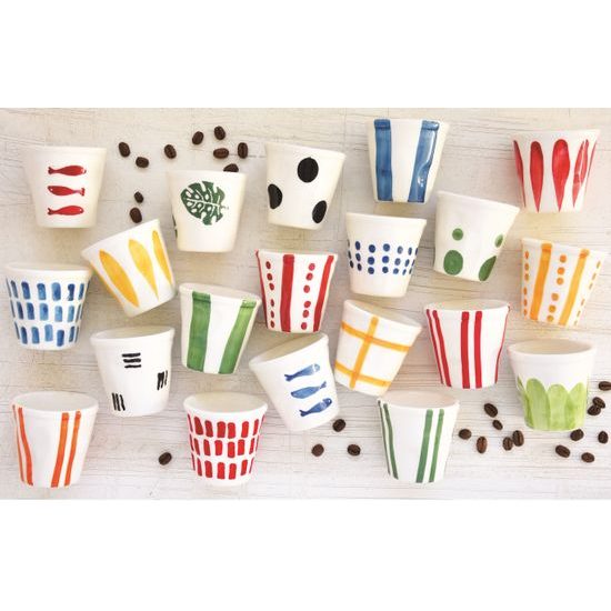 Porcelánová súprava šálok na espresso bez uška 4ks Caffe Fantasia 60 ml Pop, Easy Life