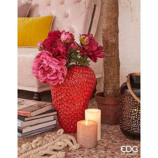 Váza v tvare jahody červená, 37x 25 cm