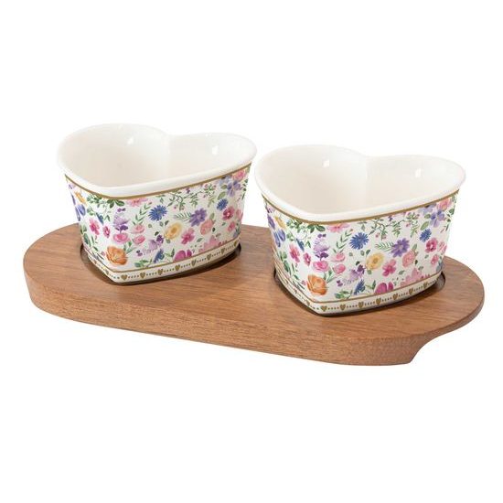 Porcelánová servírovací sada misek ve tvaru srdce Mon Amour, Easy Life