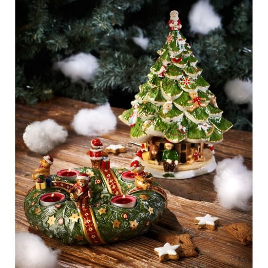 Christmas Toys Memory hrací skříňka/svícen, vánoční stromek s dětmi, 30 cm, Villeroy & Boch