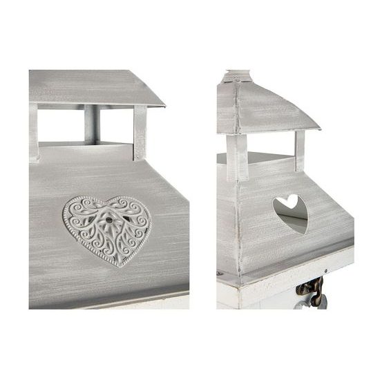 Drevený lampáš Cuoris biely, 1ks