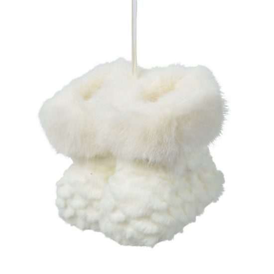 Vianočná dekorácia topánky na zavesenie biela, 8x8x10 cm