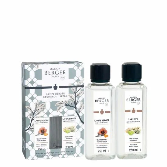 Maison Berger Paris - Sada náplní do katalytické lampy: Divočina + Orientální Samet, 2x250 ml