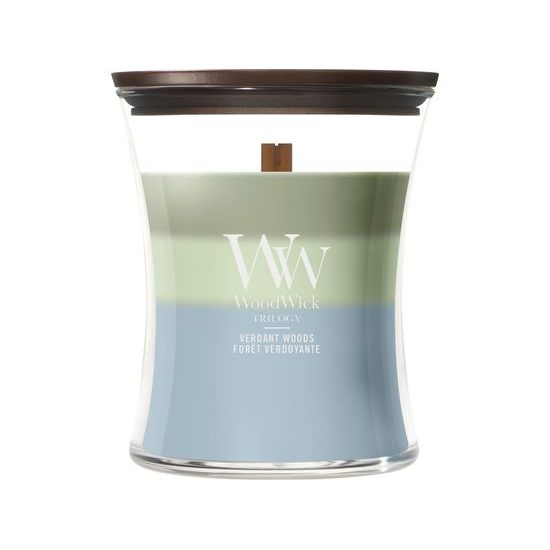 WoodWick - Trilogy Verdant Woods svíčka váza střední, 275 g