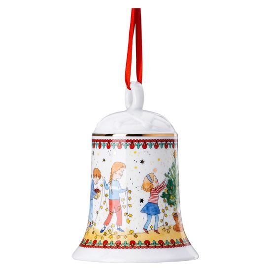 Vánoční porcelánová ozdoba na stromeček Zvonek Christmas Lights 12 cm, Rosenthal