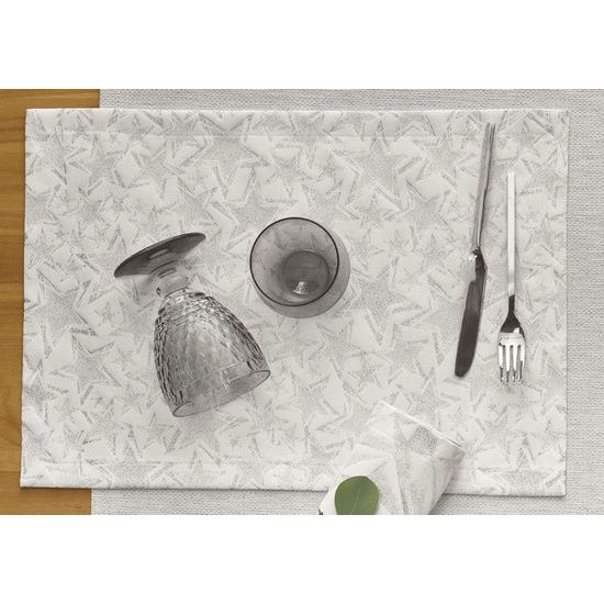 Vánoční prostírání na stůl Stelle 35x50 cm bílo-stříbrné, Sander