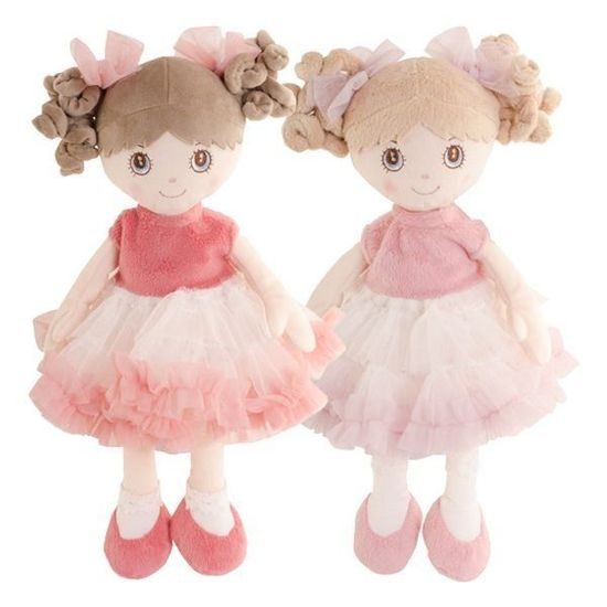 Plyšová bábika Petronella / Suzie ružová / červená 1ks, 25 cm