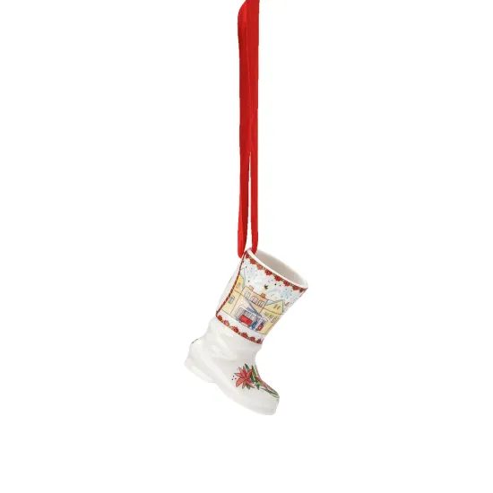 Vánoční porcelánová ozdoba na stromeček bota Christmas Sounds 5 cm, Rosenthal