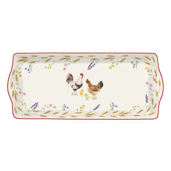 Porcelánový servírovací podnos Country Life v dárkovém balení 35x15 cm, Easy Life