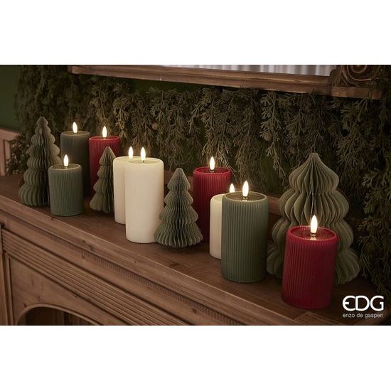 Svíčka s LED osvětlením bílá, 13x7,5 cm