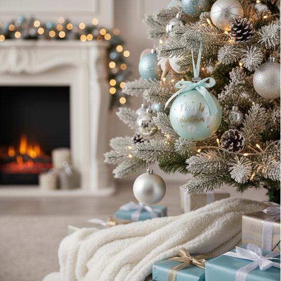 Vianočná sklenená ozdoba Moje prvé Vianoce 1ks, 10 cm