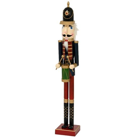 Vianočná dekorácia drevená figúrka Luskáčik, 16,5x14x120 cm